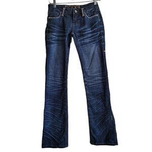 COOGI Blue Women's  Bootcut Jeans with Studded Details Sz 1/2